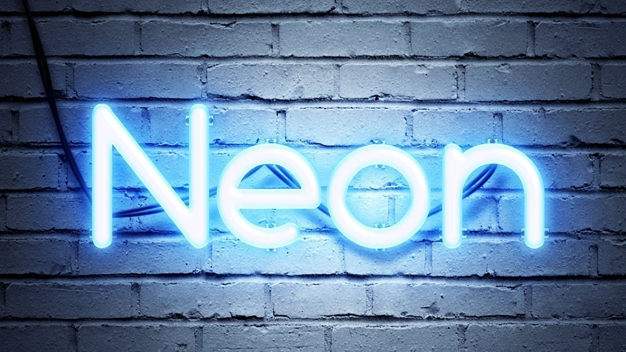 real neon text effect mockup photoshp tutorial