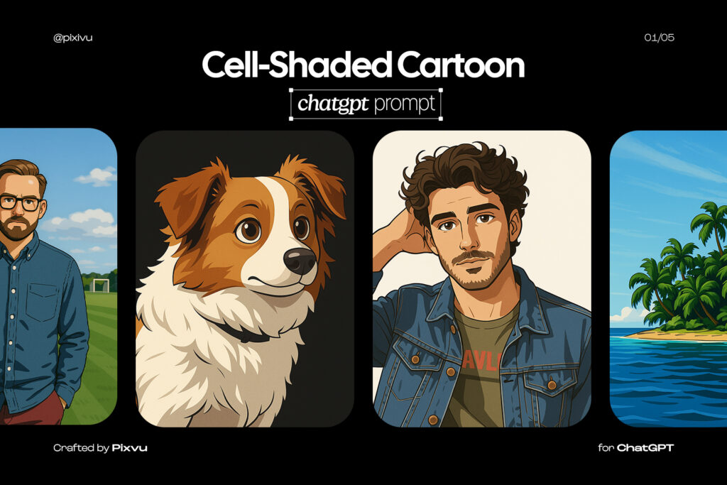 Cell-Shaded Cartoon ChatGPT Prompt