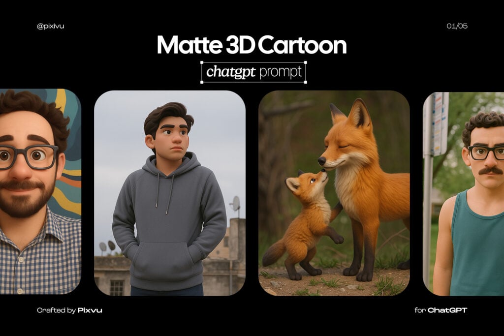 Matte 3D Cartoon ChatGPT Prompt