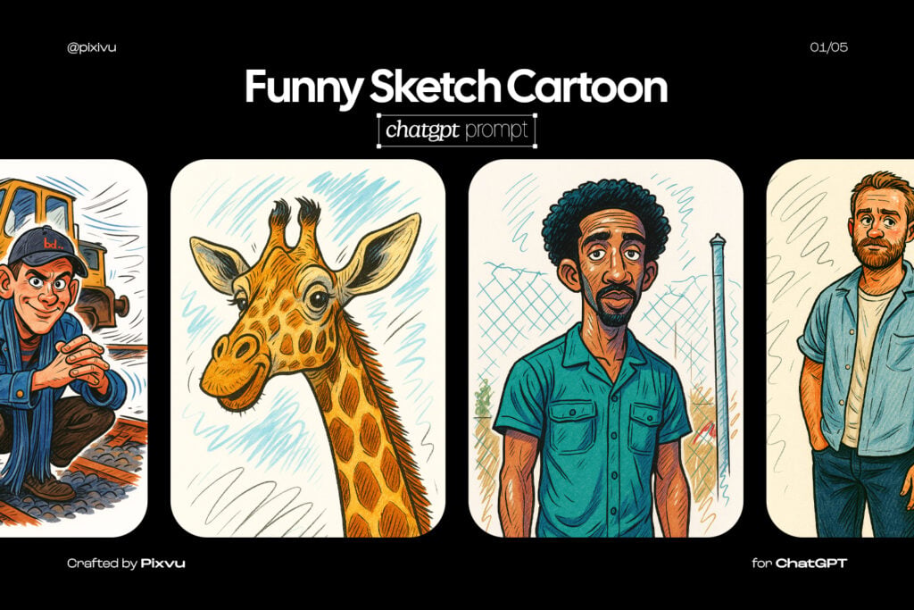 Free Funny Sketch Cartoon ChatGPT Prompt