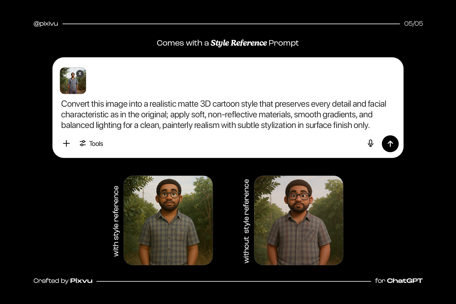 Matte 3D Cartoon ChatGPT Prompt