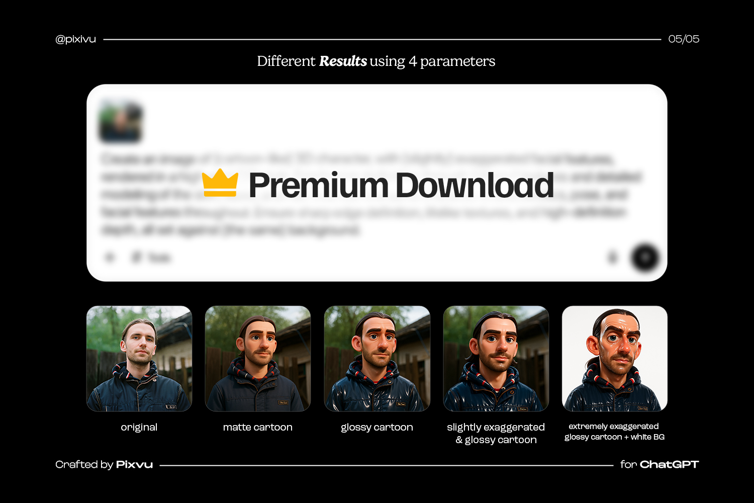 Glossy 3D Cartoon ChatGPT Prompt