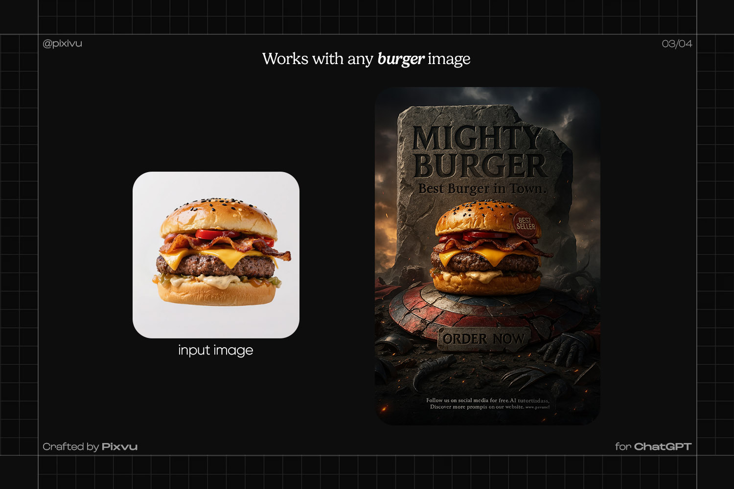 Captain America Burger Poster ChatGPT Prompt
