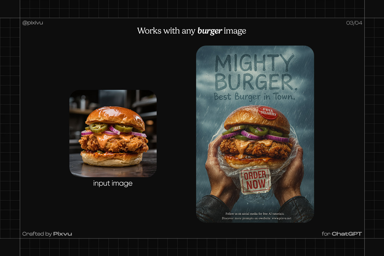 Rainy POV Burger Poster ChatGPT Prompt