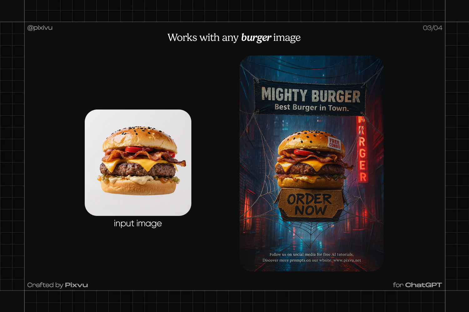 Spiderman Burger Poster ChatGPT Prompt