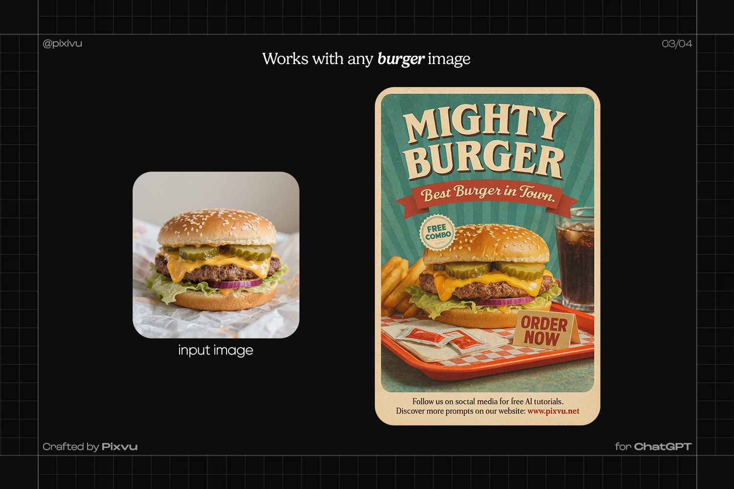 Vintage Burger Poster ChatGPT Prompt