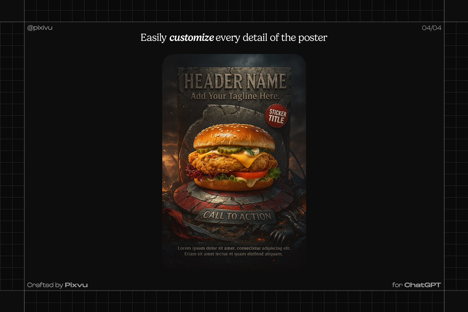 Captain America Burger Poster ChatGPT Prompt