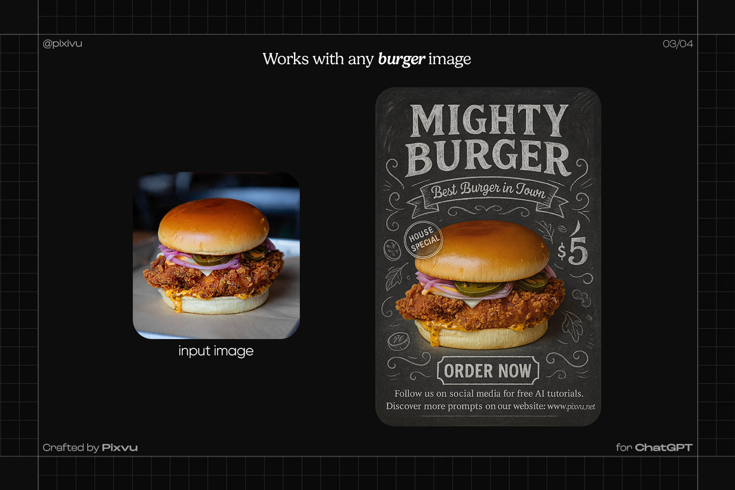 Free Chalkboard Burger Poster ChatGPT Prompt