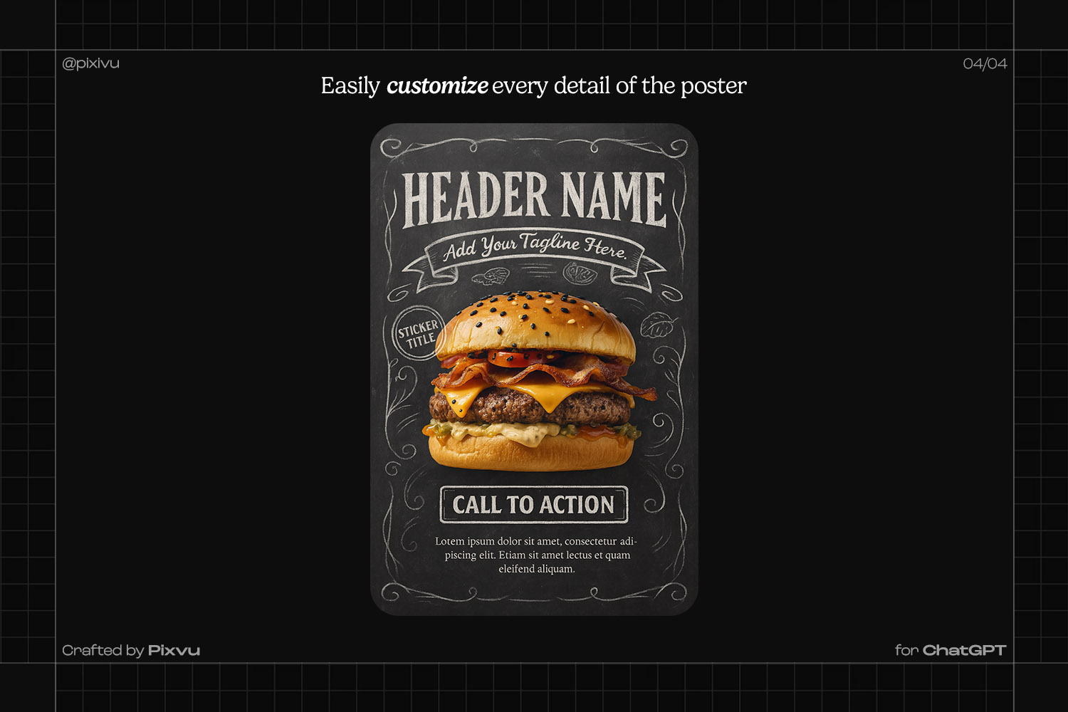 Free Chalkboard Burger Poster ChatGPT Prompt