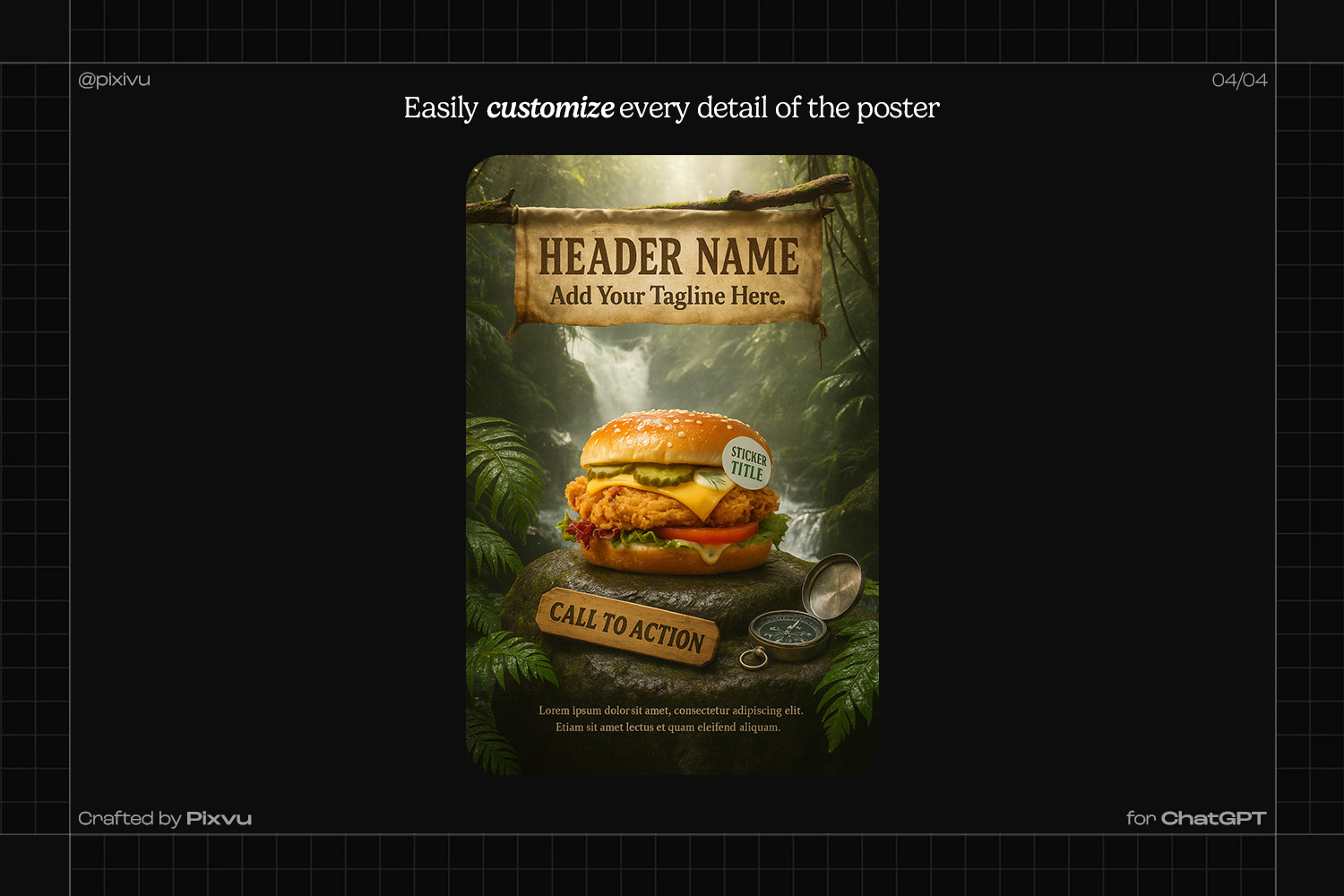 Jungle Burger Poster ChatGPT Prompt