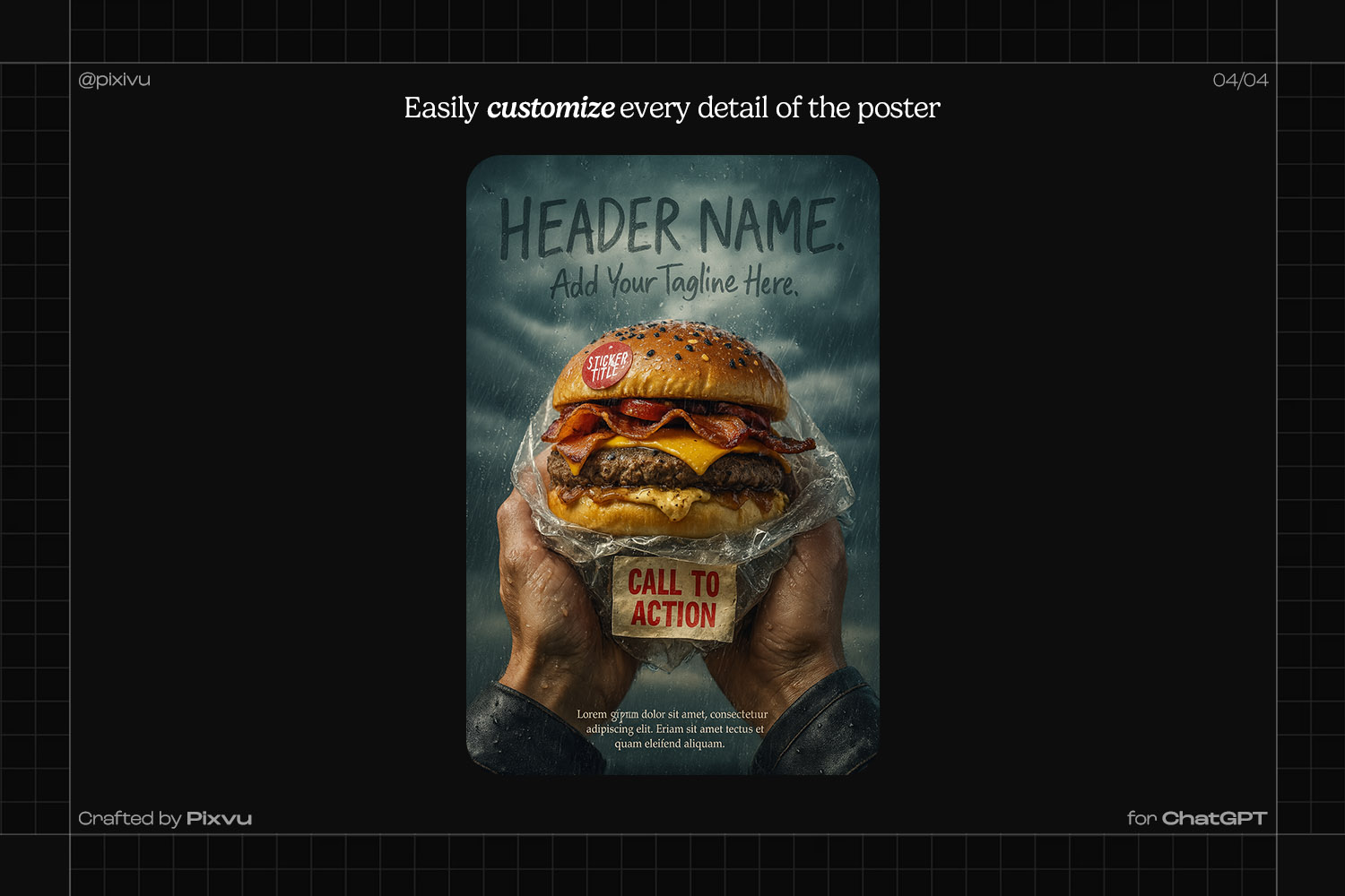 Rainy POV Burger Poster ChatGPT Prompt