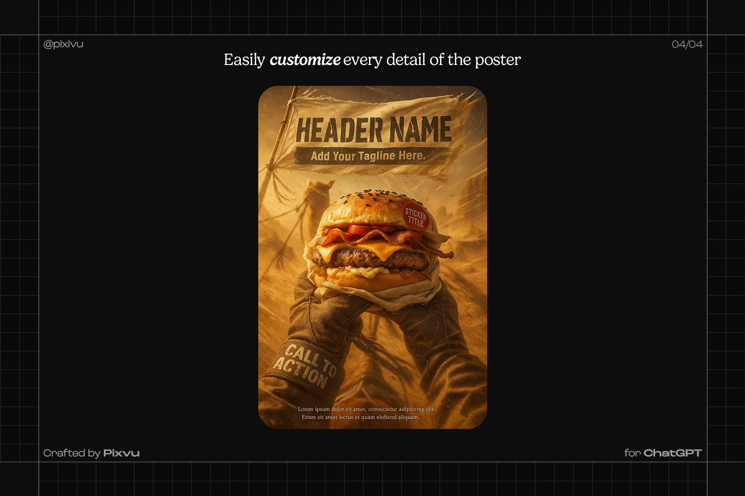Sandstorm POV Burger Poster ChatGPT Prompt