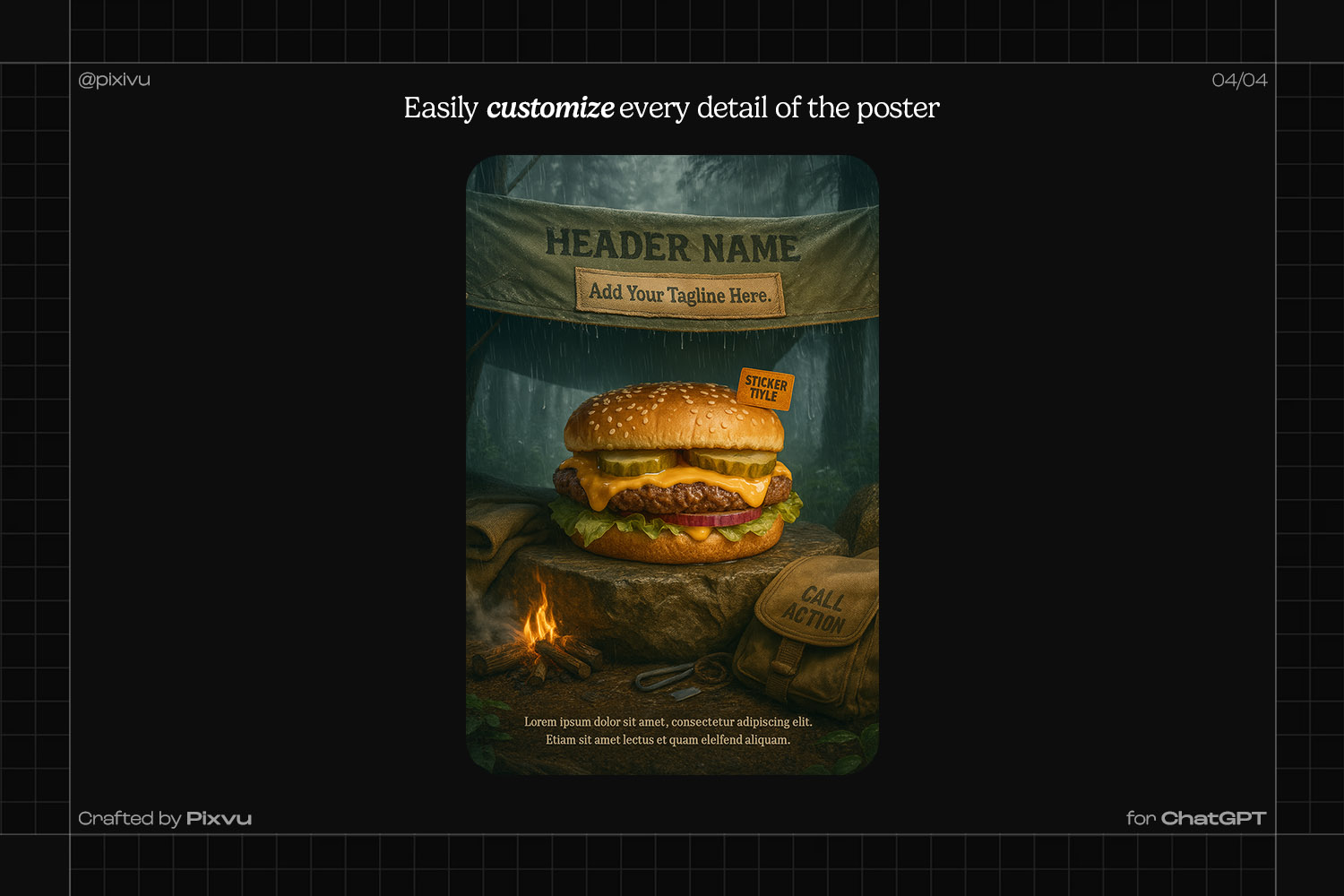 Shelter Burger Poster ChatGPT Prompt