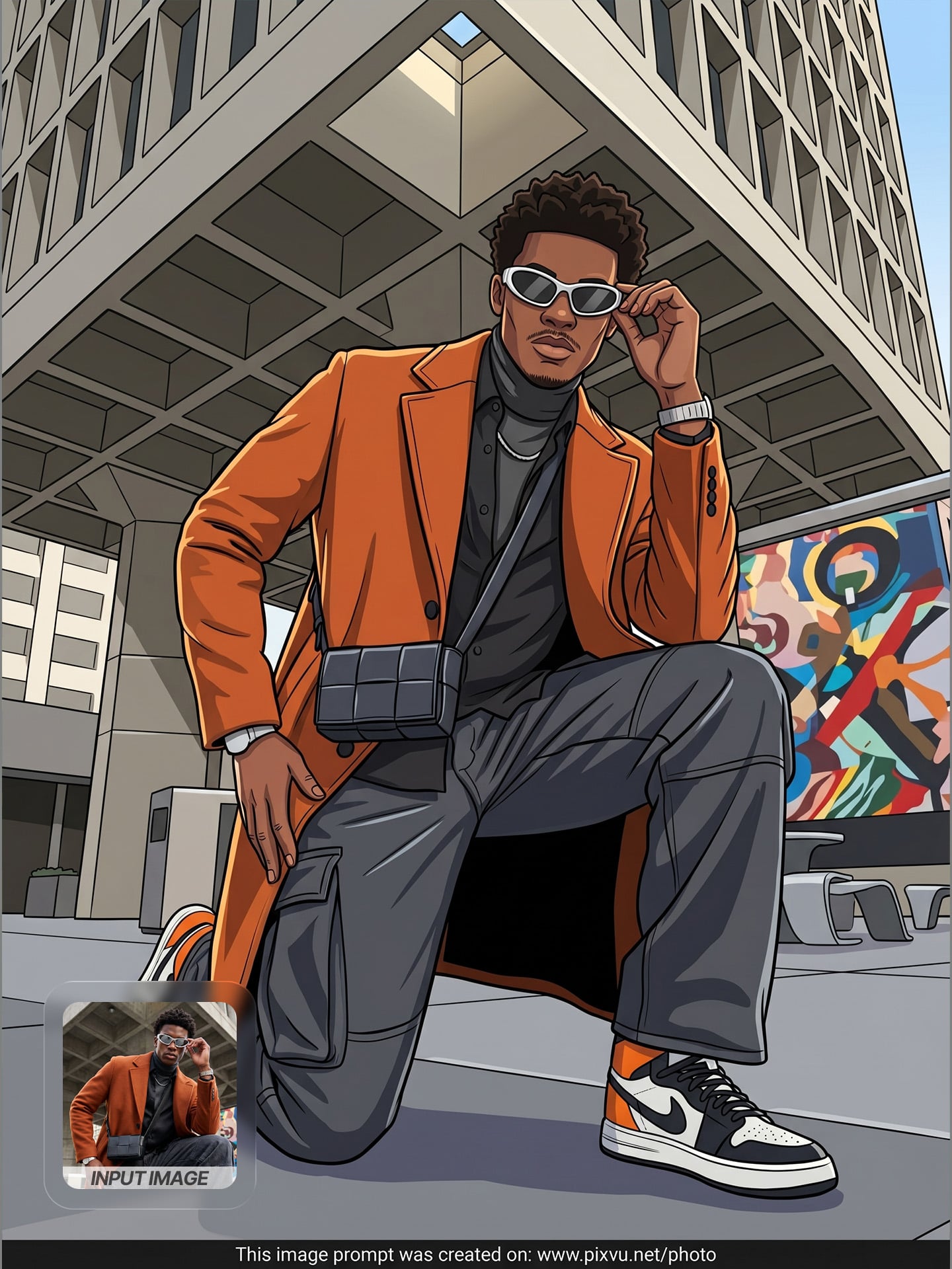 Bold Stylized Cartoon Portrait Effect AI Prompt