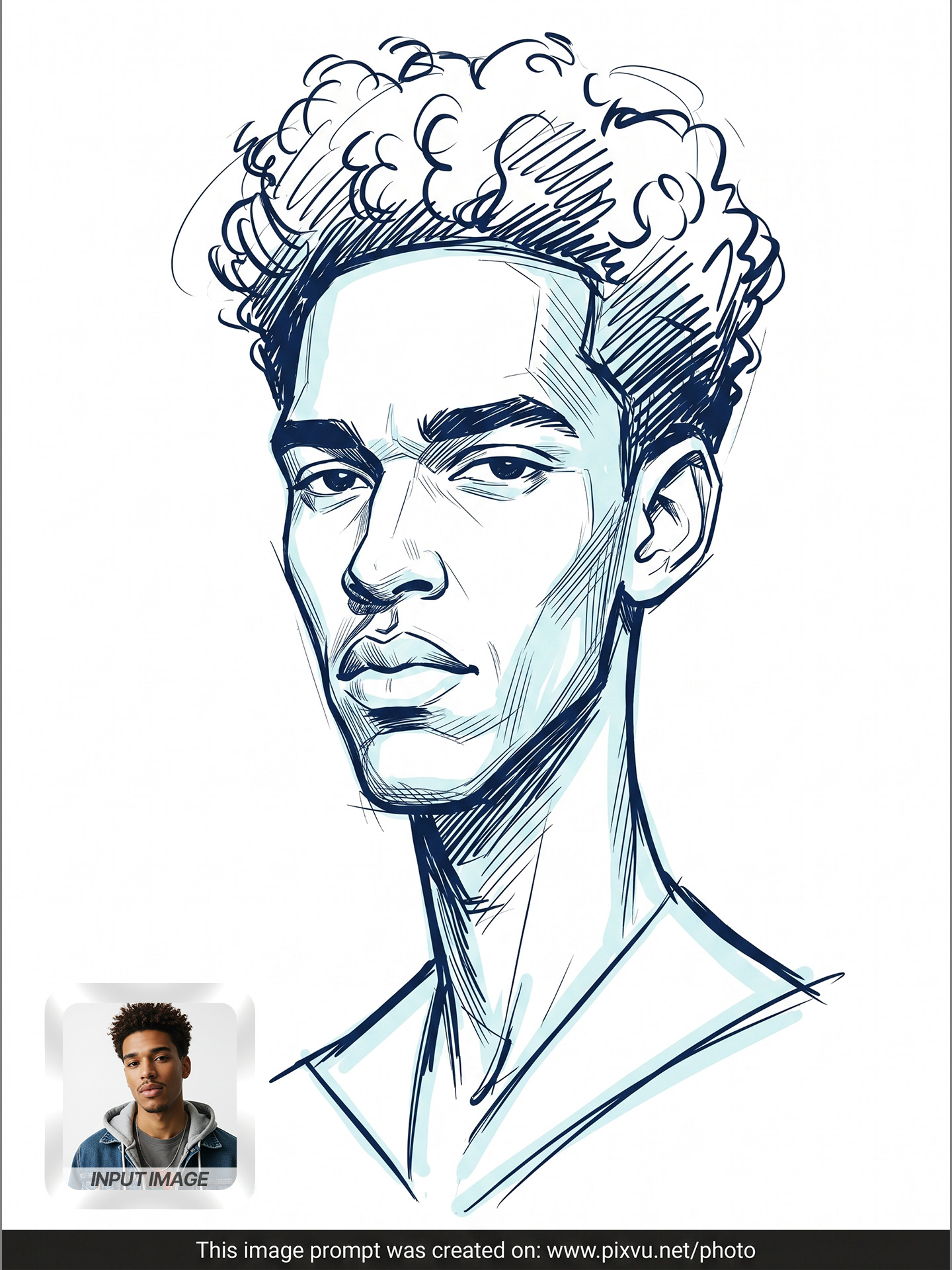 Digital Ink Sketch Caricature Portrait Effect AI Prompt