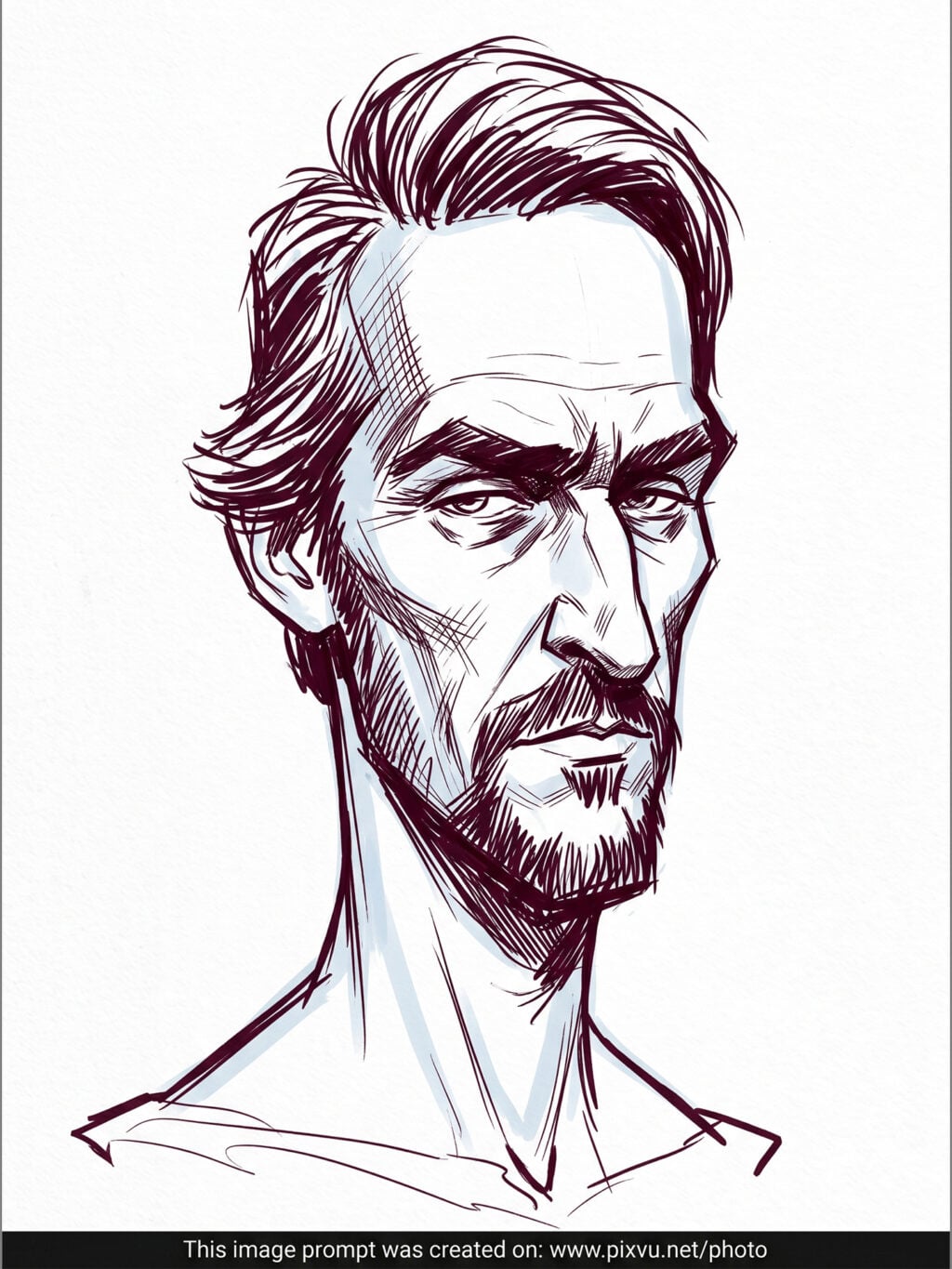 Digital Ink Sketch Caricature Portrait Effect AI Prompt