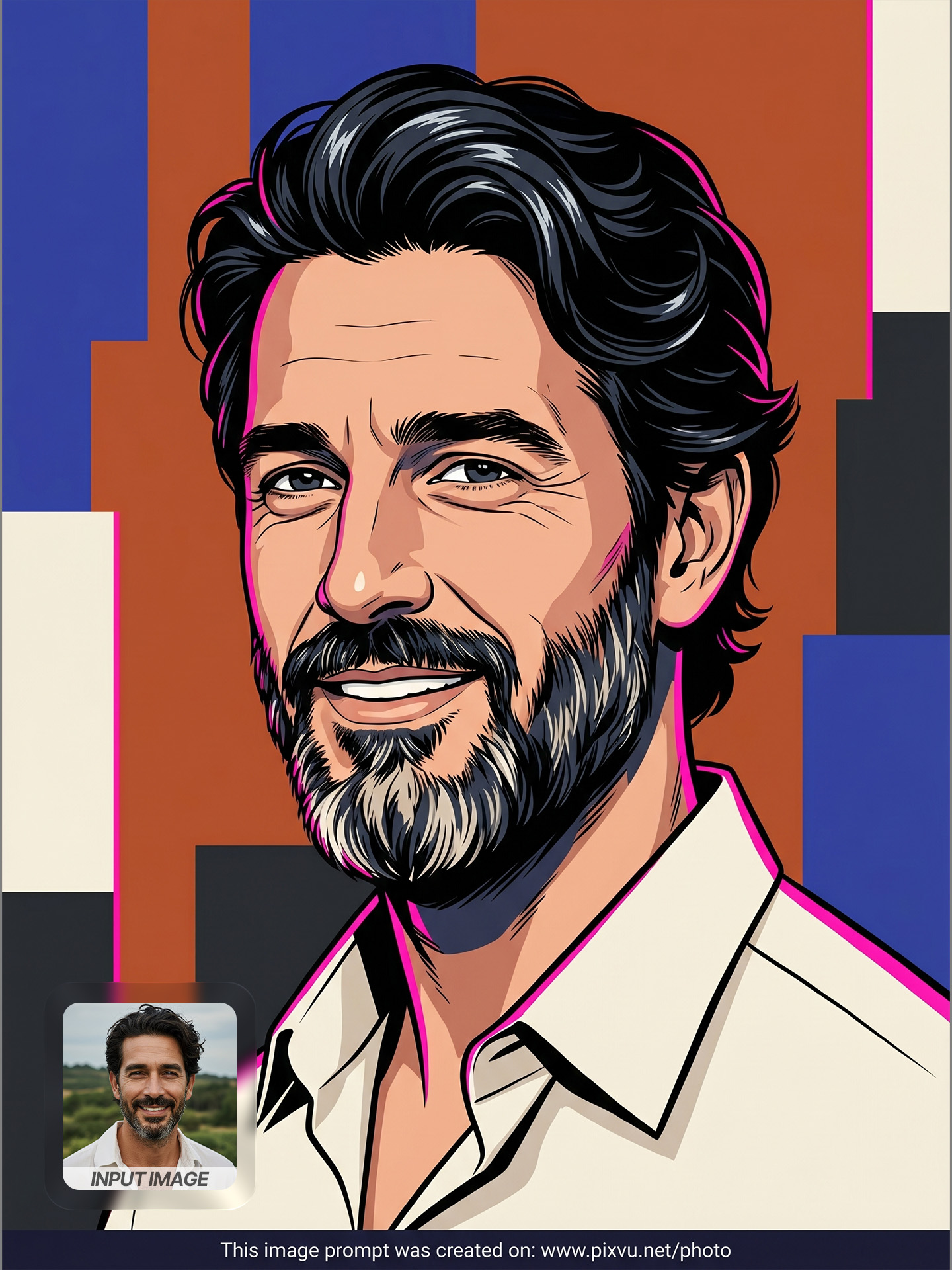 Editorial Inked Comic Cartoon Portrait AI Prompt