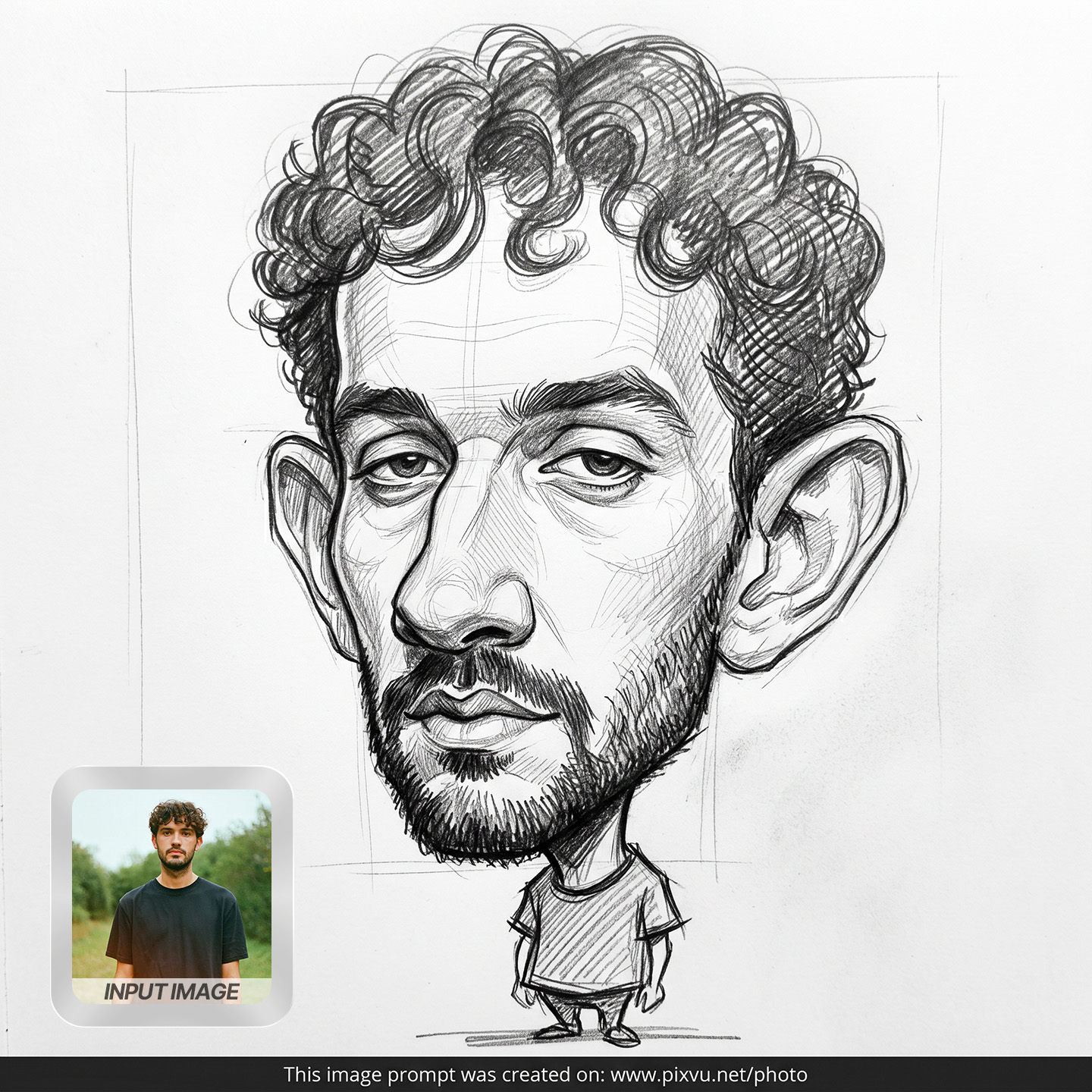 Extreme Pencil Sketch Caricature Cartoon Effect AI Prompt