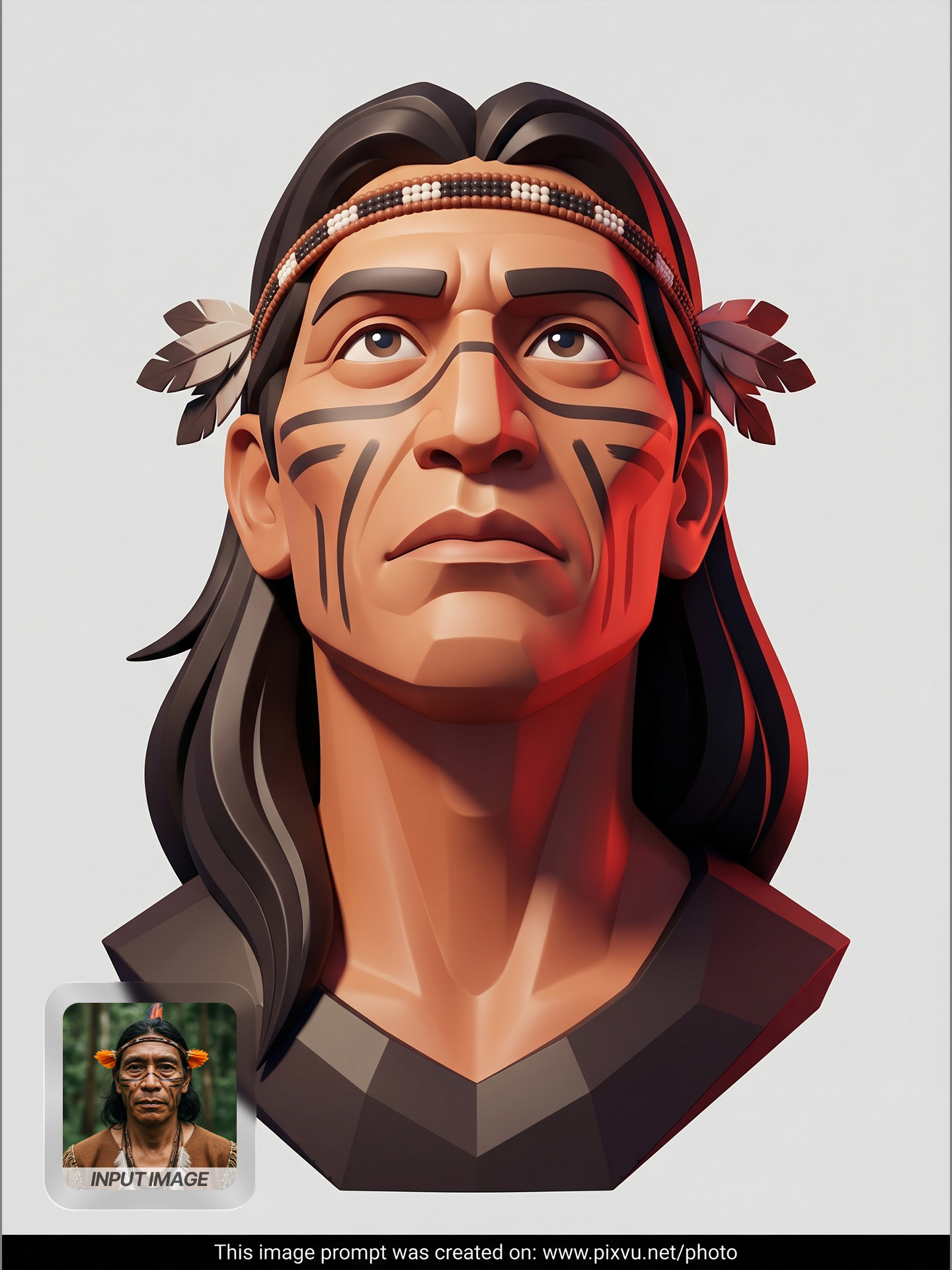 Sculpted 3D Character Bust Prompt For Gemini AI