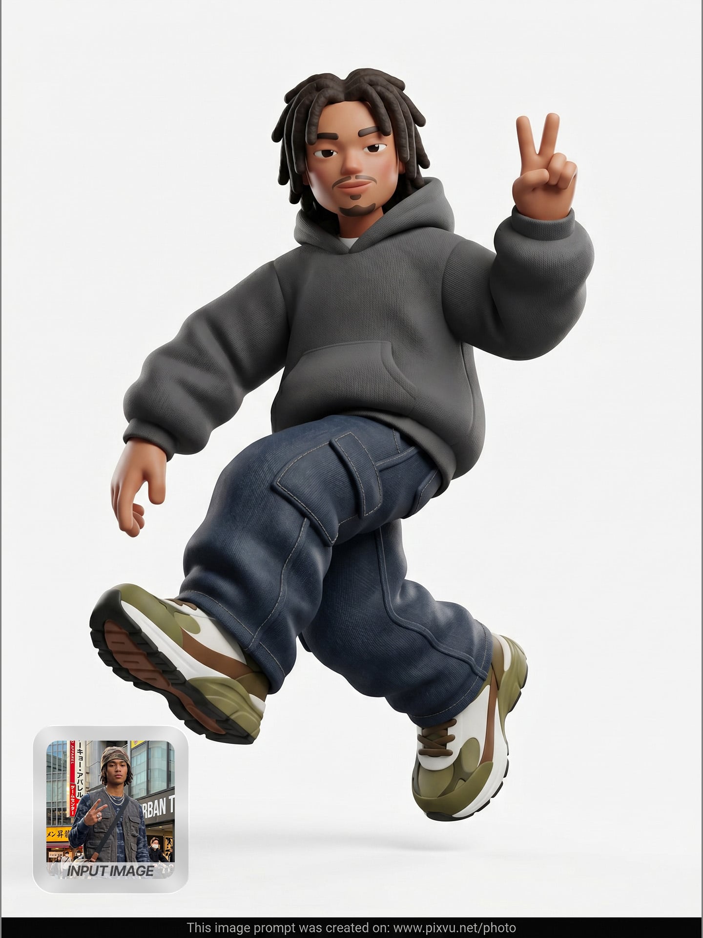 Streetwear 3D Cartoon Character Figure AI Prompt
