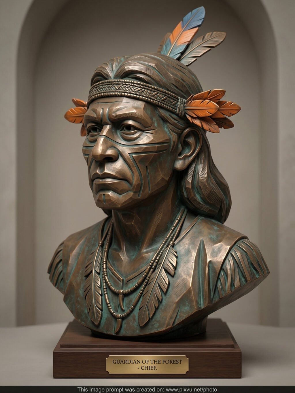 3D Bronze Patina Bust Portrait AI Prompt