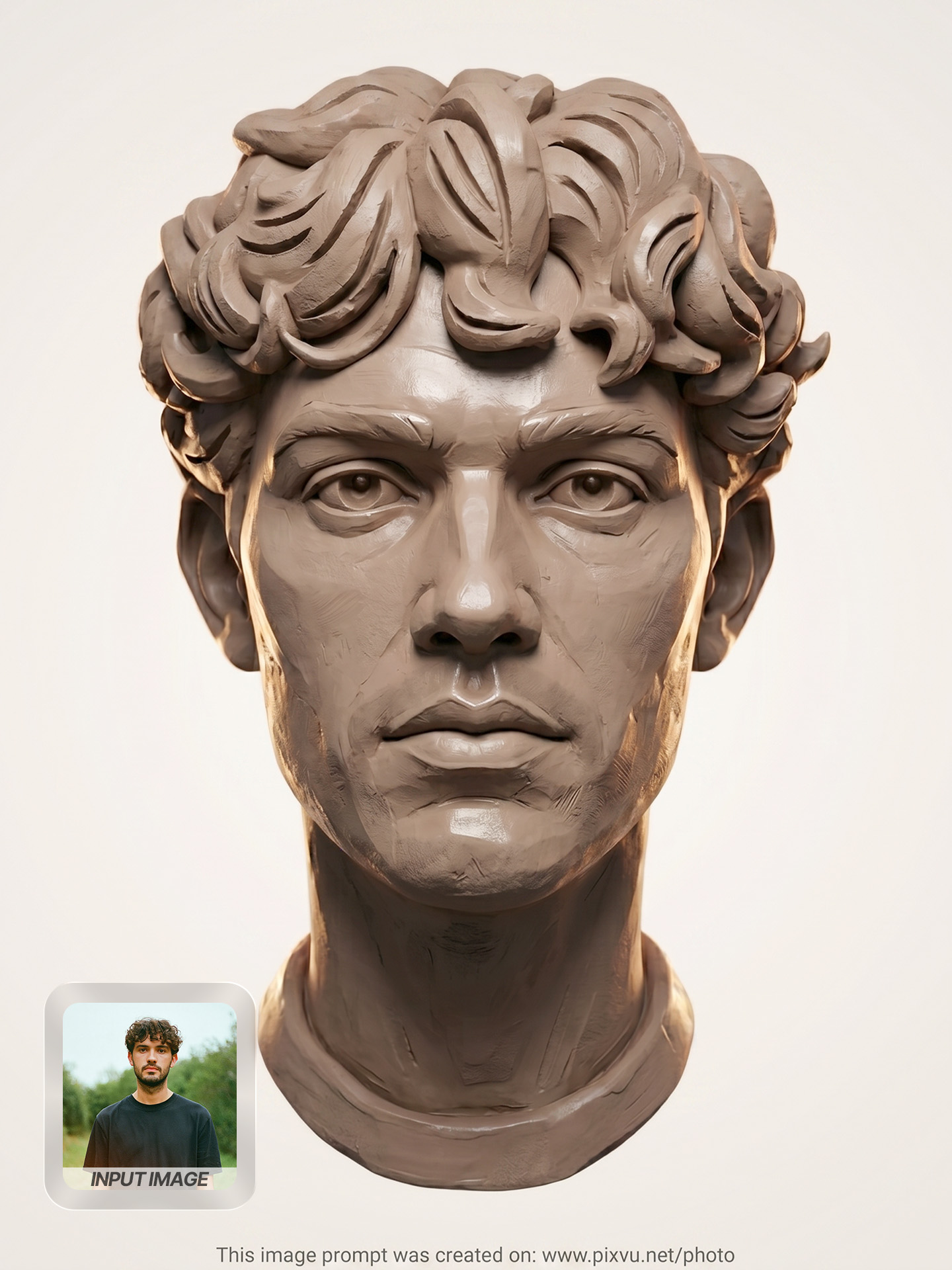 Clay Bust Sculpture Portrait AI Prompt For Gemini