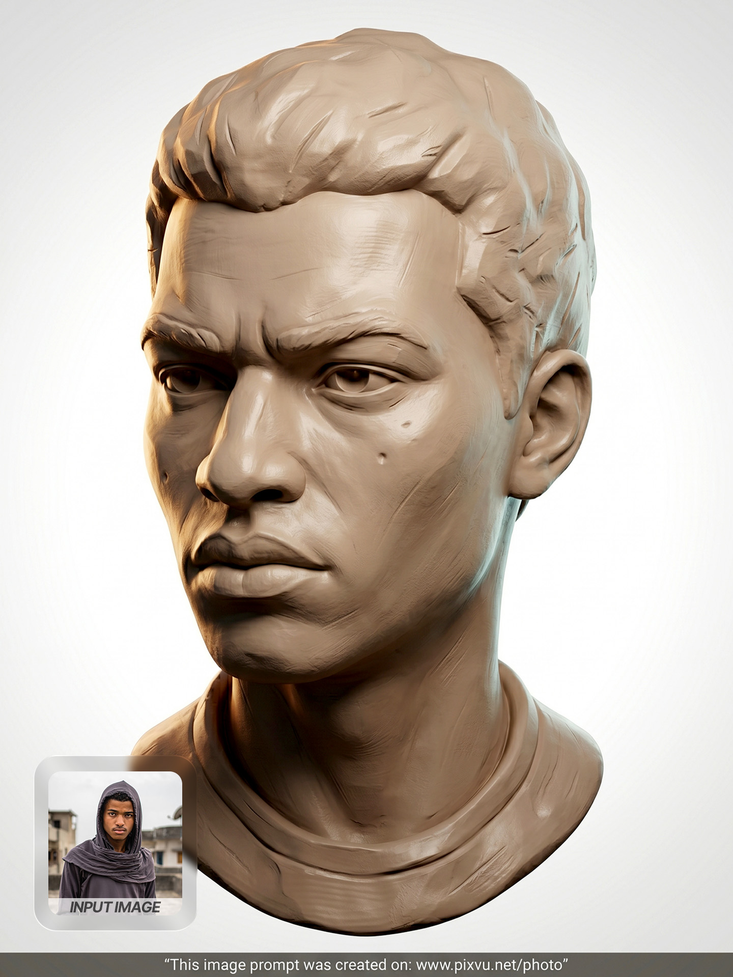 Clay Bust Sculpture Portrait AI Prompt For Gemini