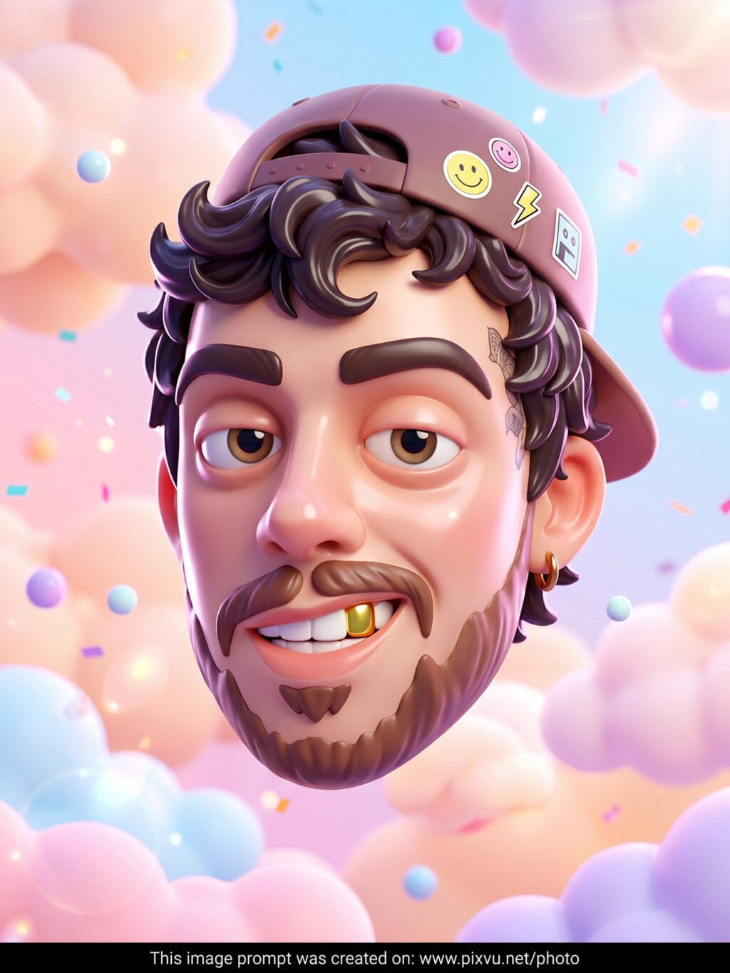 Free Floating 3D Cartoon Head Prompt For Gemini