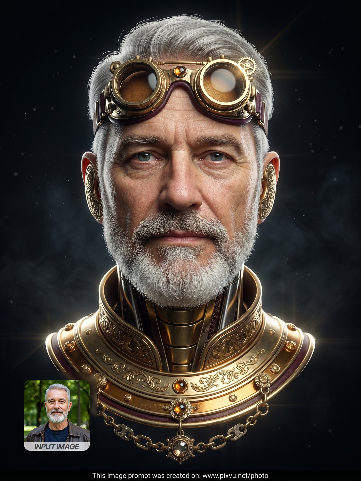 Steampunk Monarch 3D Headshot AI Prompt For Gemini