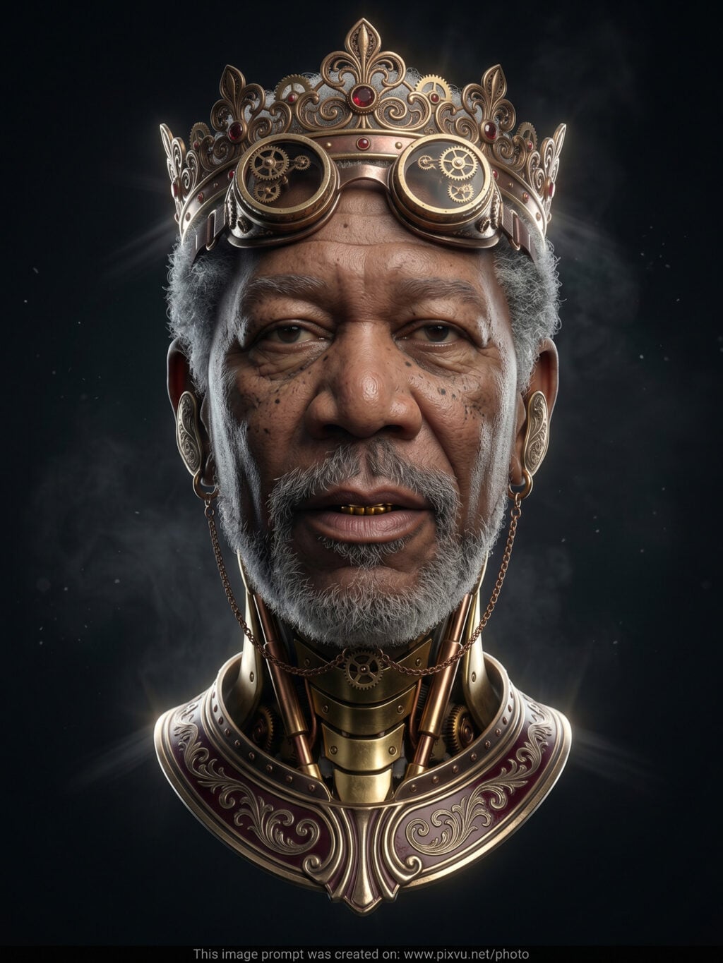 Steampunk Monarch 3D Headshot AI Prompt For Gemini