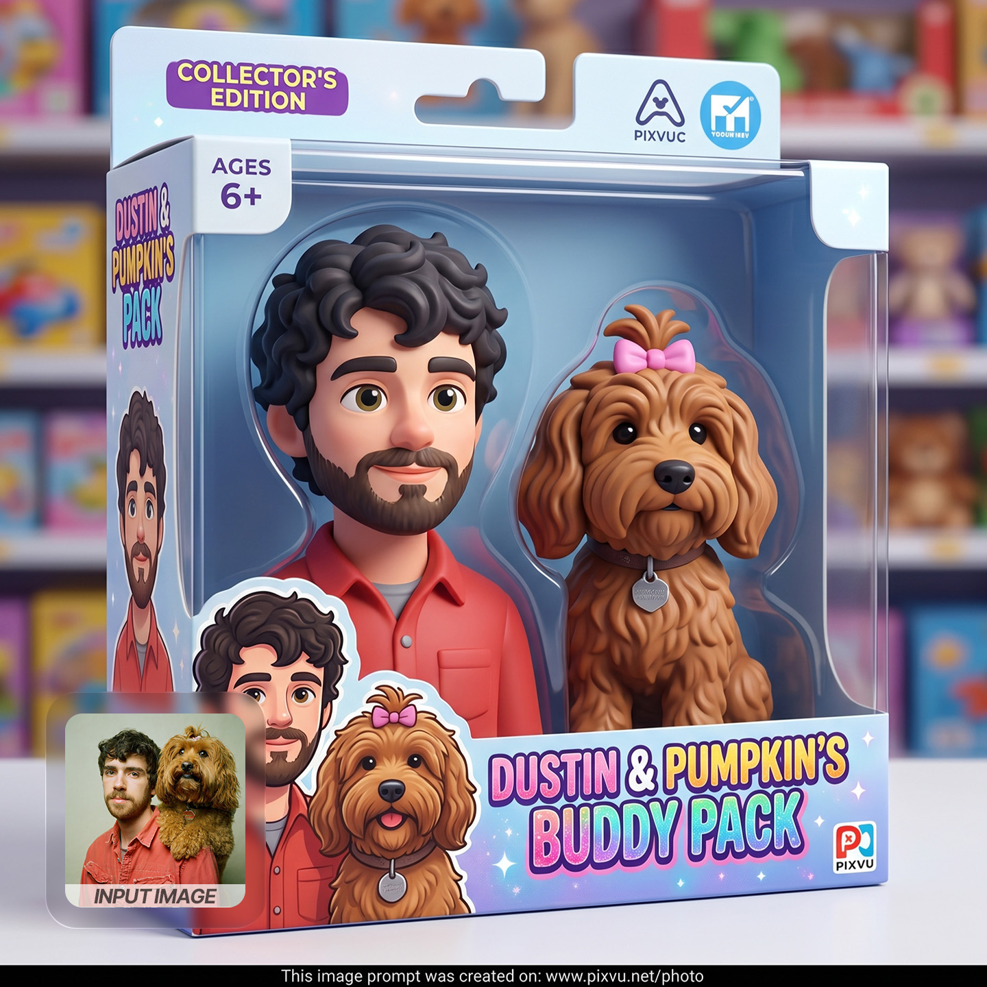 Stylized Collectible 3D Toy Figure Box AI Prompt