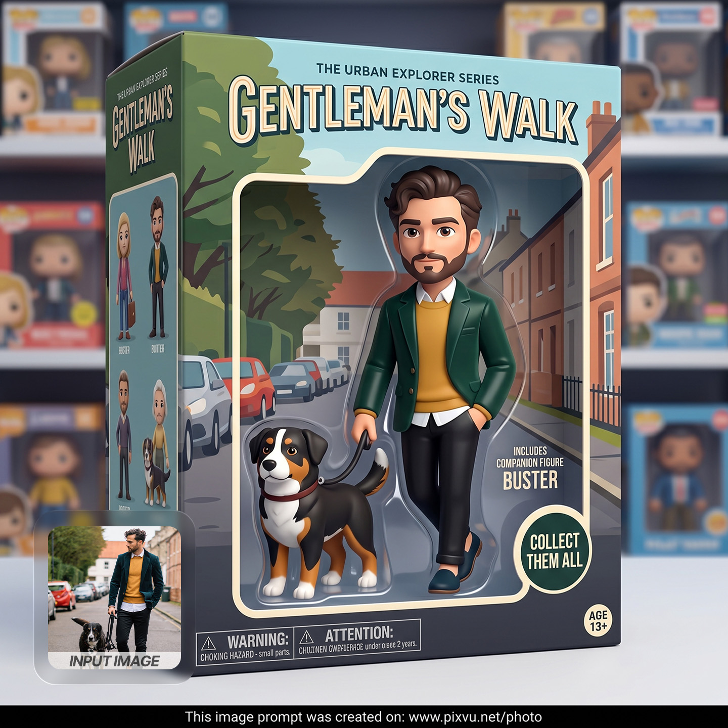 Stylized Collectible 3D Toy Figure Box AI Prompt