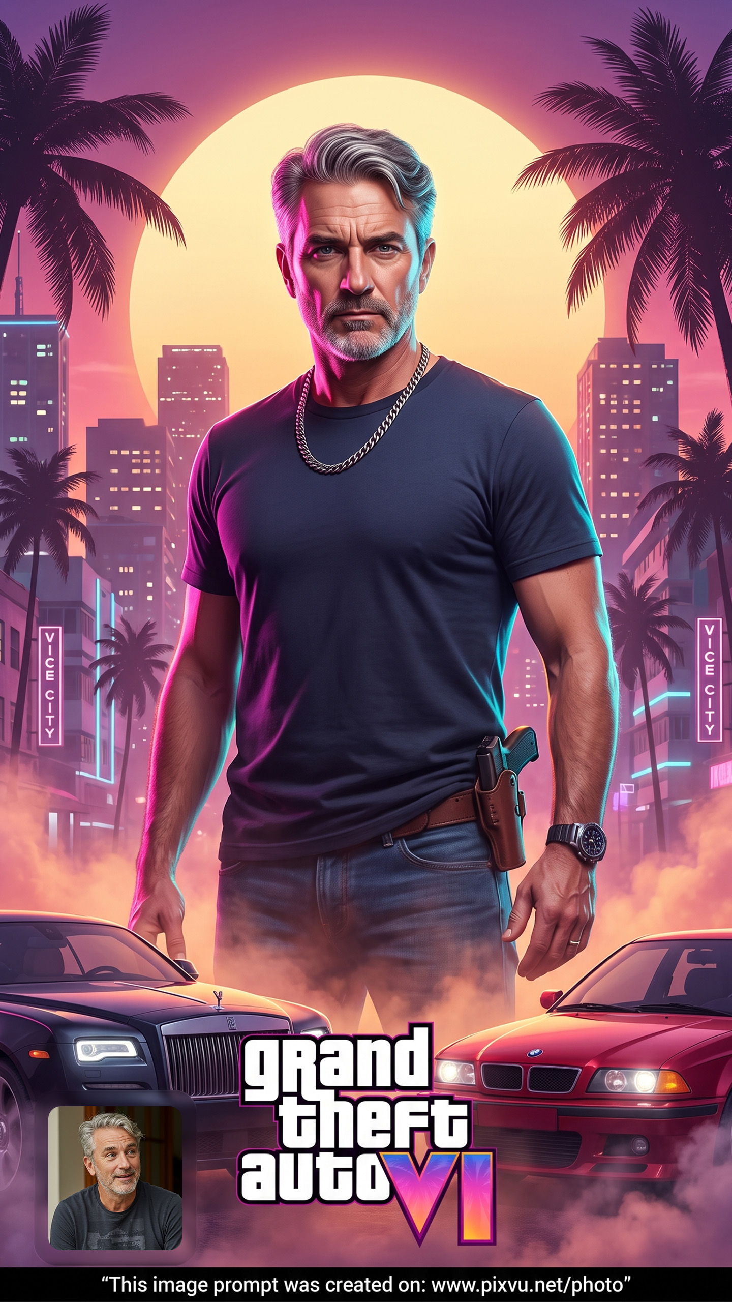 Cinematic GTA VI Hero Poster Gemini AI Prompt