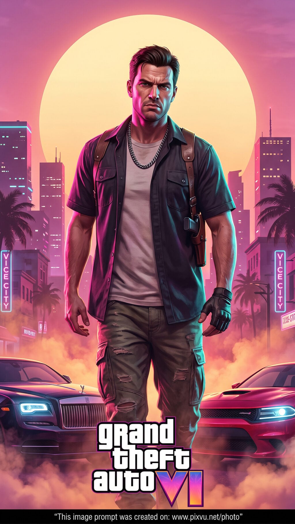 Cinematic GTA VI Hero Poster Gemini AI Prompt
