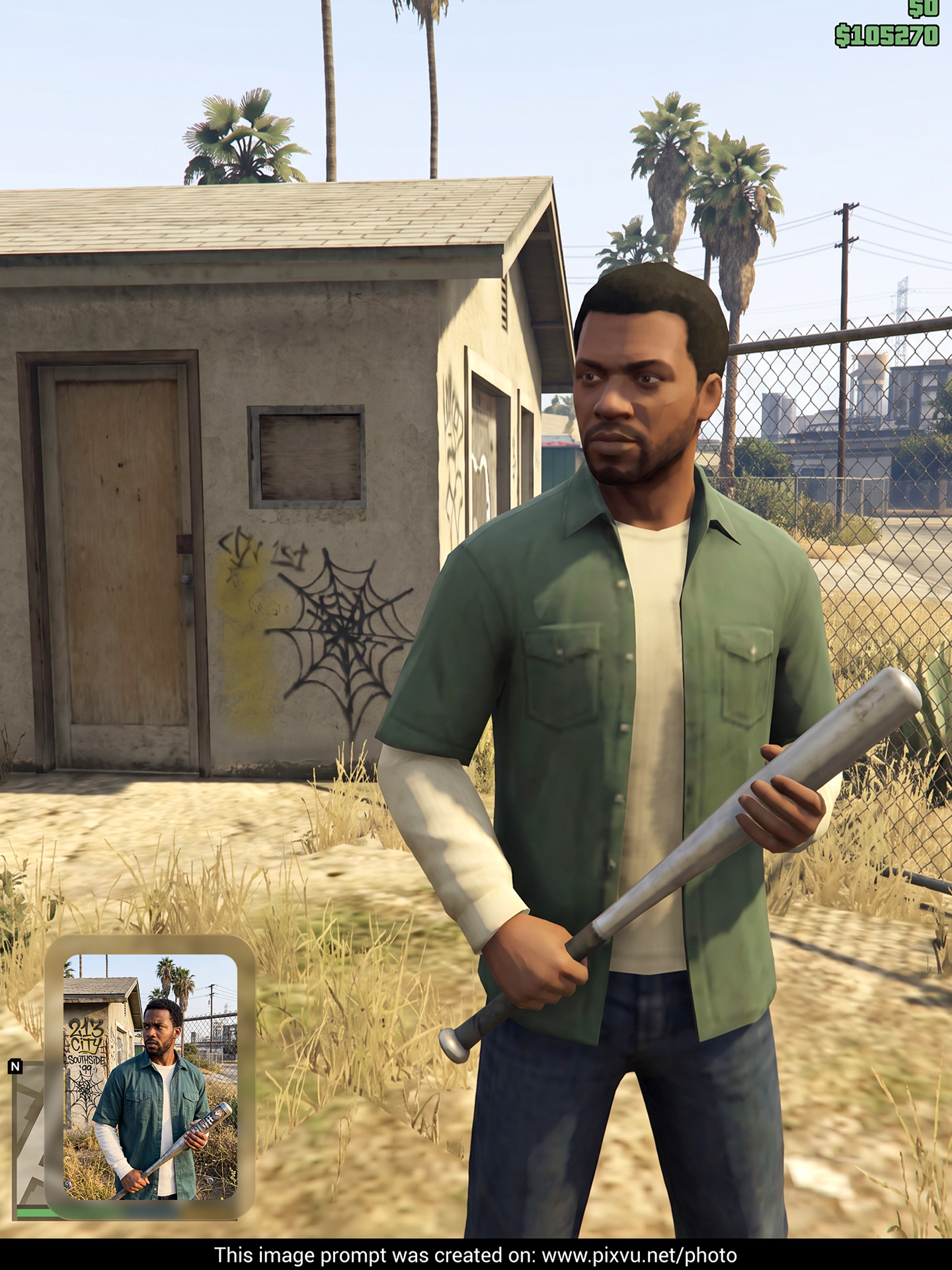 Classic GTA V Gameplay Screenshot Gemini AI Prompt