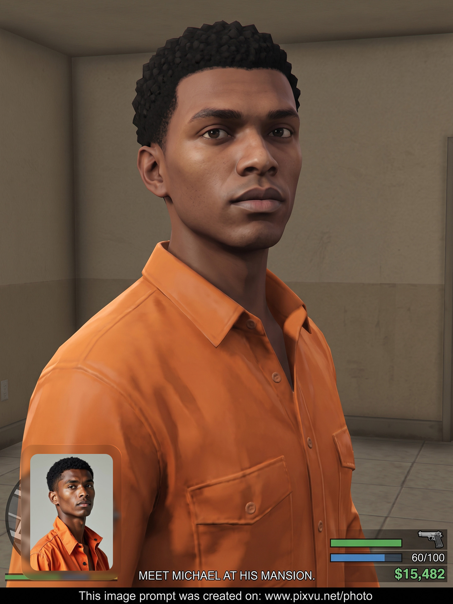 Classic GTA V Gameplay Screenshot Gemini AI Prompt