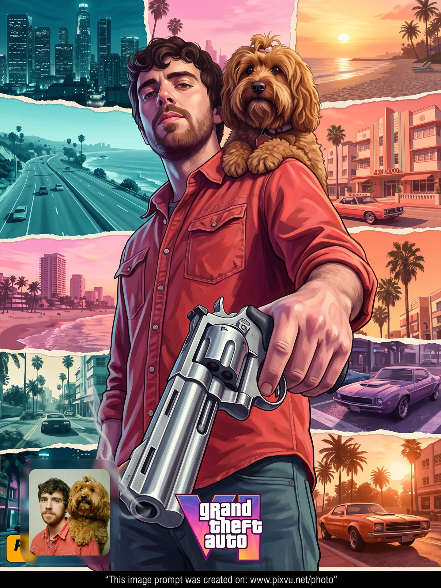 Collage GTA VI Hero Poster Gemini AI Prompt