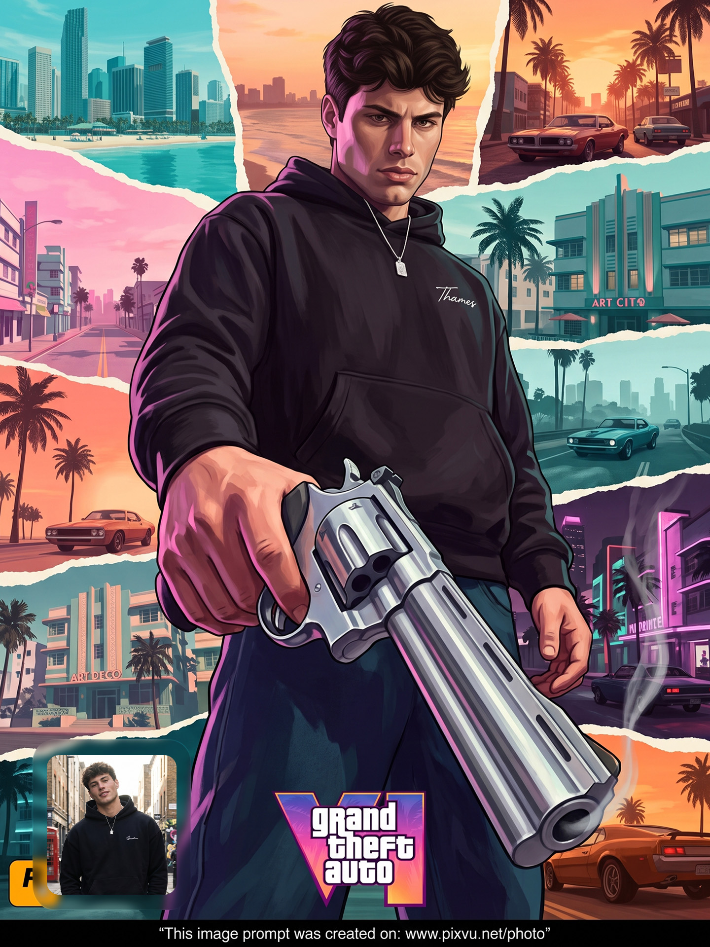 Collage GTA VI Hero Poster Gemini AI Prompt