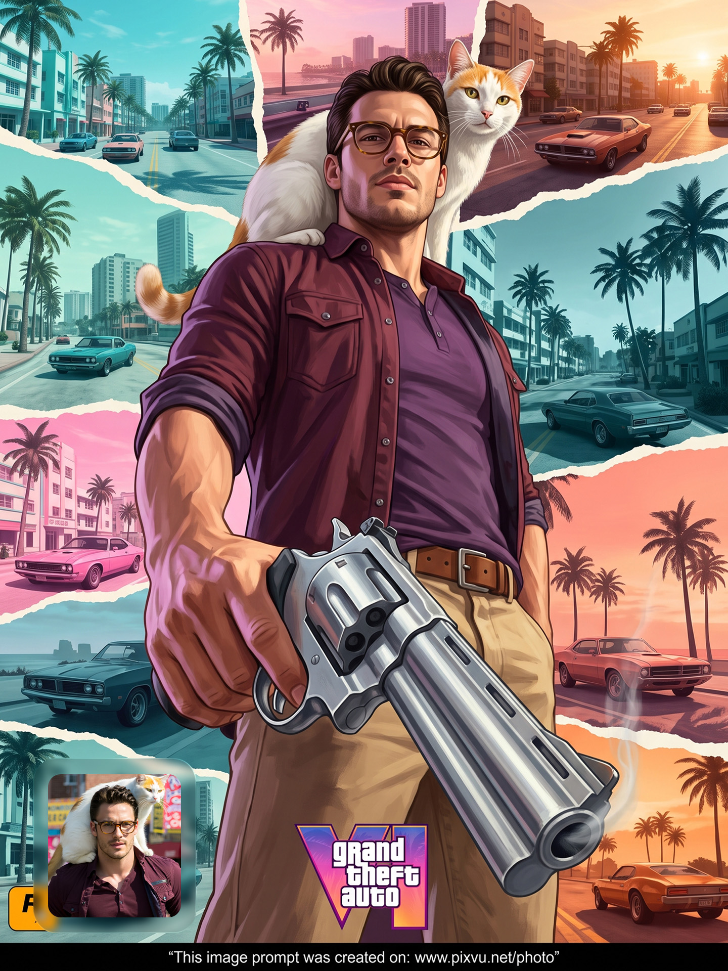 Collage GTA VI Hero Poster Gemini AI Prompt