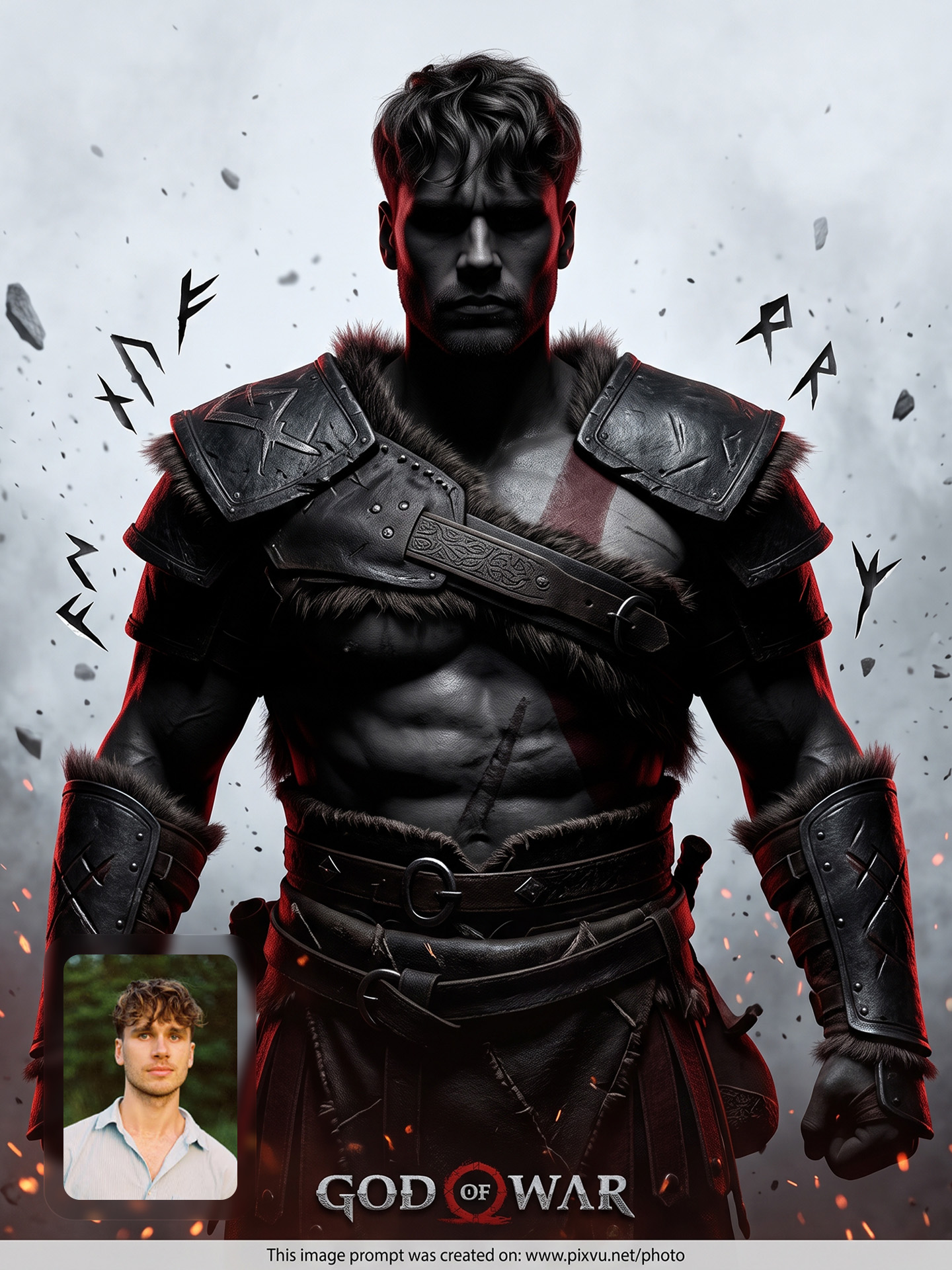 Dark God of War Poster Gemini AI Prompt