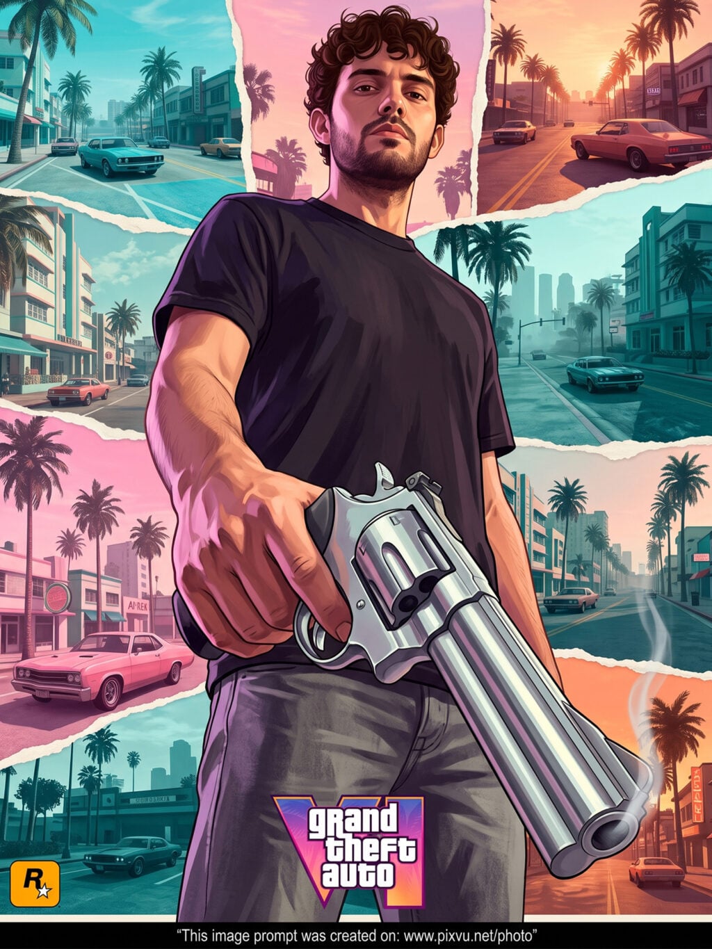 Collage GTA VI Hero Poster Gemini AI Prompt
