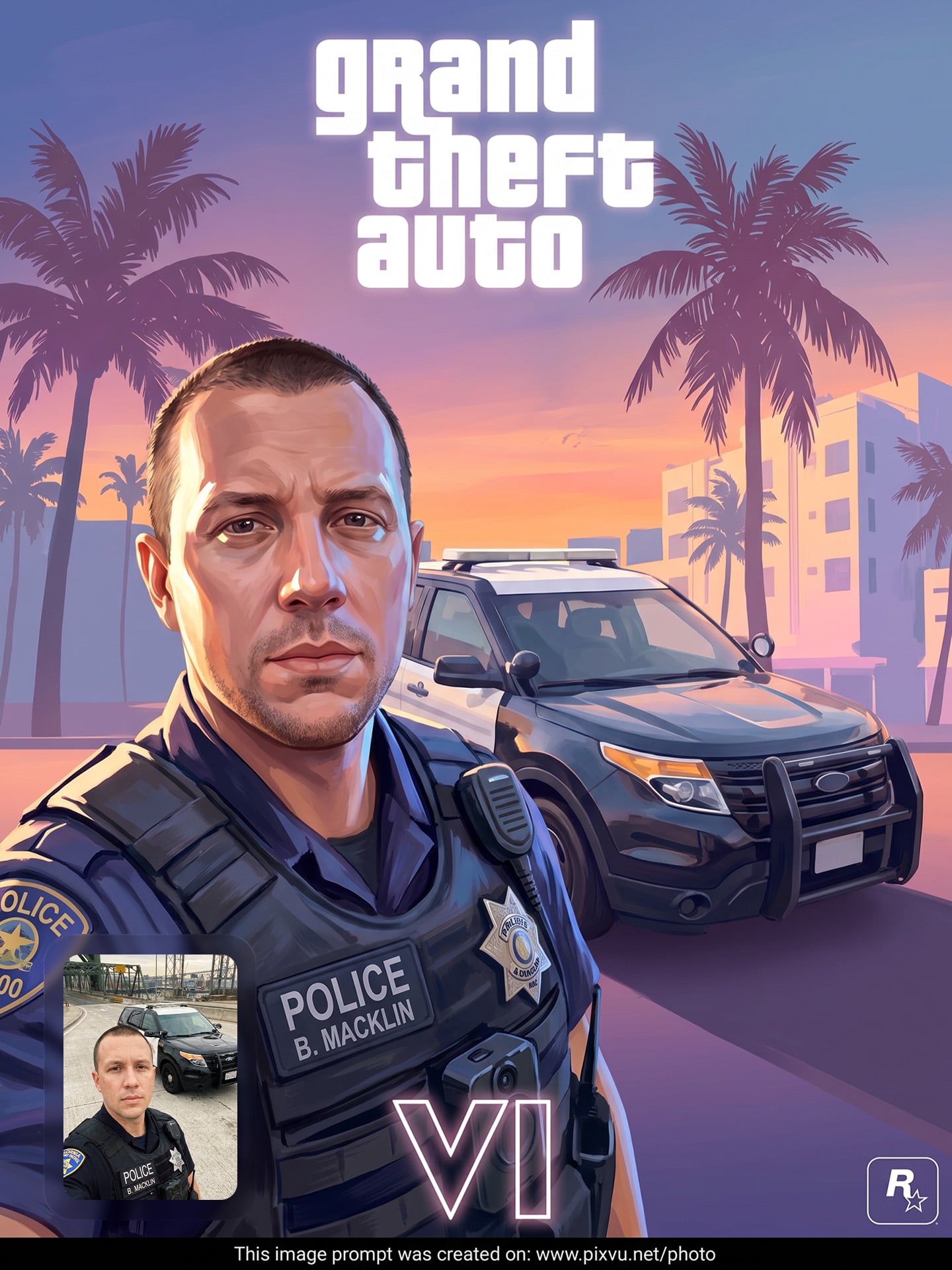 GTA VI Digital Painting Poster Gemini AI Prompt