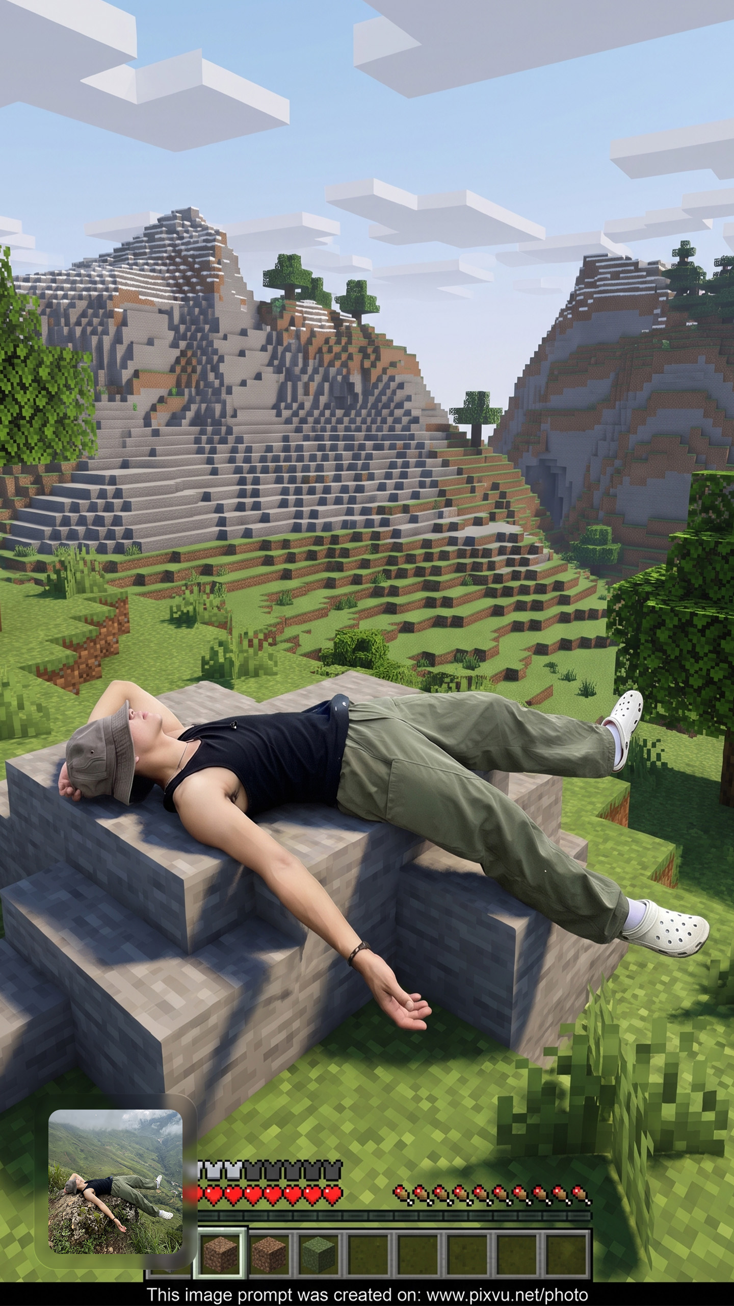Mixed Style Minecraft Environment AI Prompt For Gemini