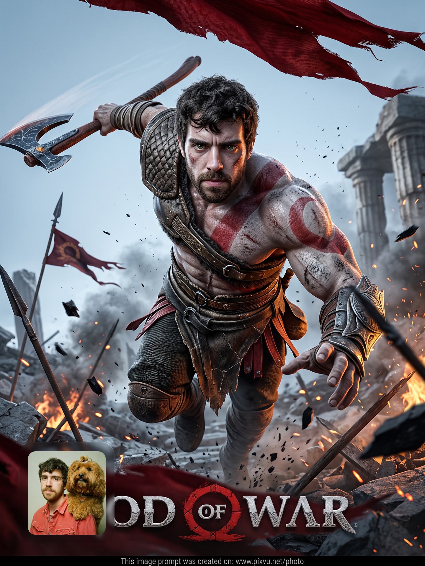 Realistic God of War Poster Gemini AI Prompt